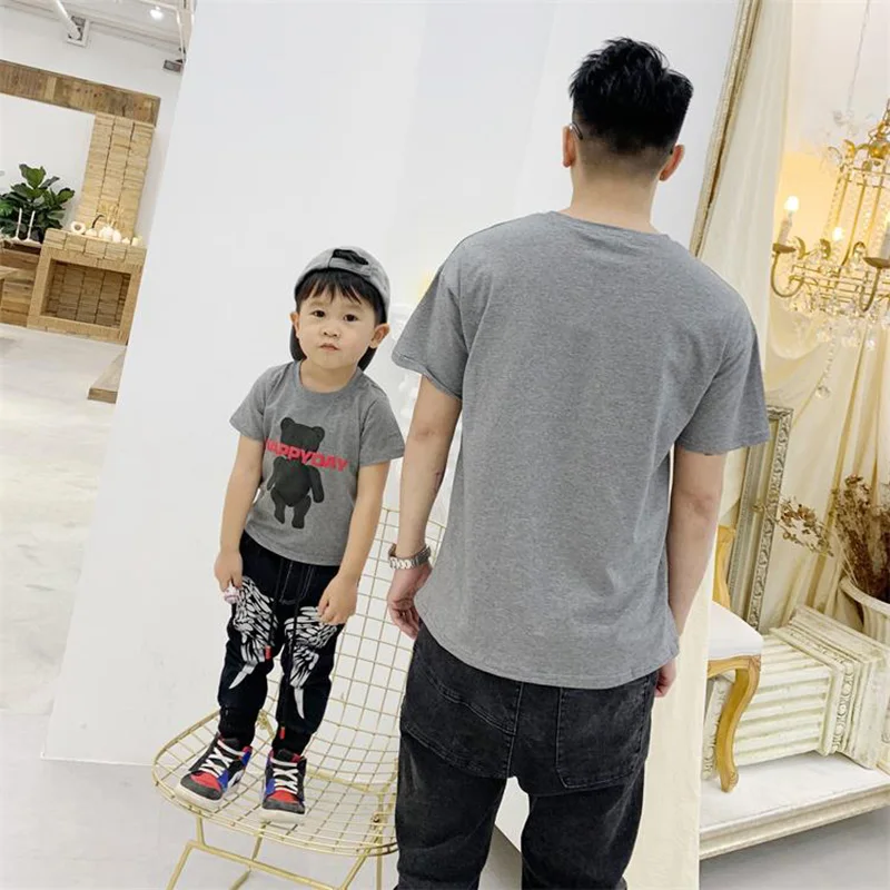 Adult1pc+Kid*1pc XXXL Father Mother Boys T-shirts Short Sleeve Bear Print Summer Tops Family Matching Clothes Mom Dad Girl Shirt Adult1pc+Kid*1pc XXXL Father Mother Boys T-shirts Short Sleeve Bear Print Summer Tops Family Matching Clothes Mom Dad Girl Shirt