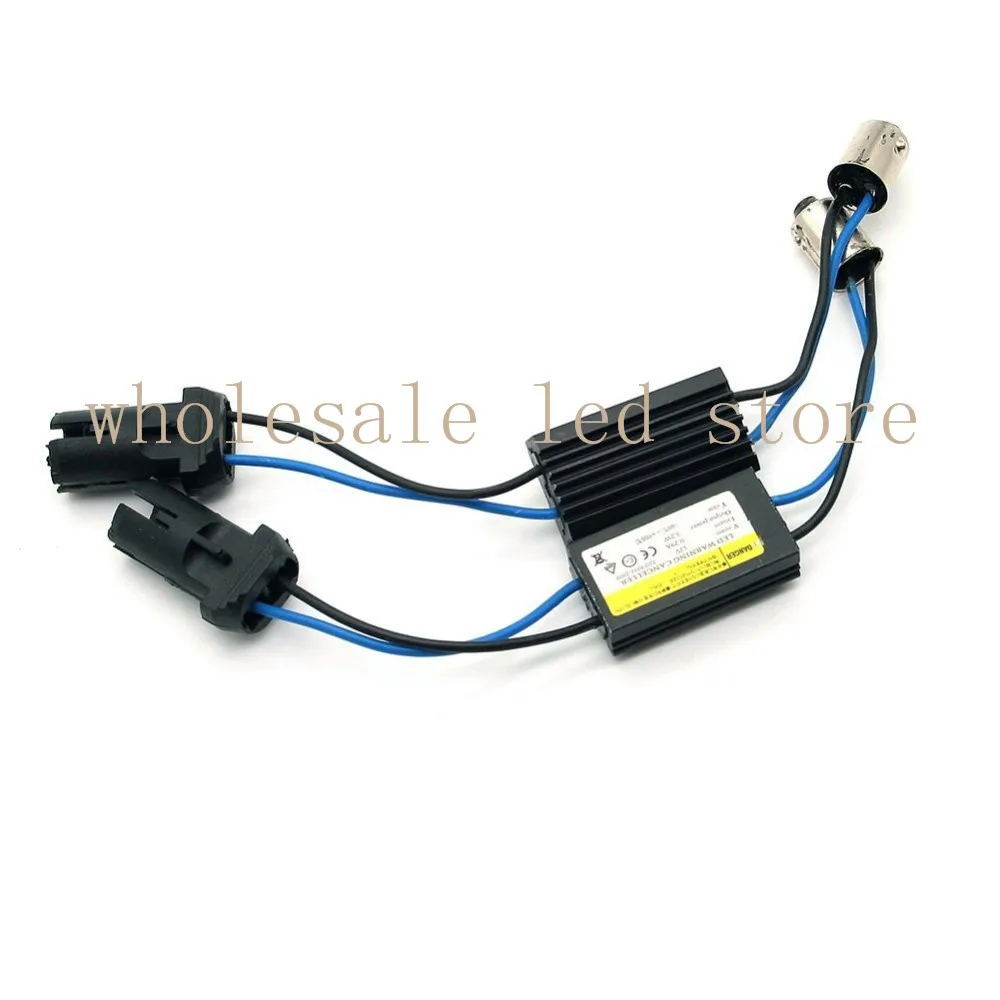 

2Pcs Car BA9S Turn LED Lamp Decoder Wiring Adapter LED Decoder Anti Flicker Warning Canceller Hard Socket Black parking