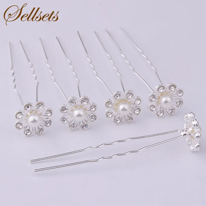 

Sellsets Fashion Hair Jewelry Wholesale Mix 200pcs Crystal Flower Hair Pin Bridal Hair Accessories For Women Wedding Gifts