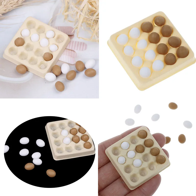 17 шт./лот миниатюрный кукольный домик для яиц и поднос игрушка еда кухня живое