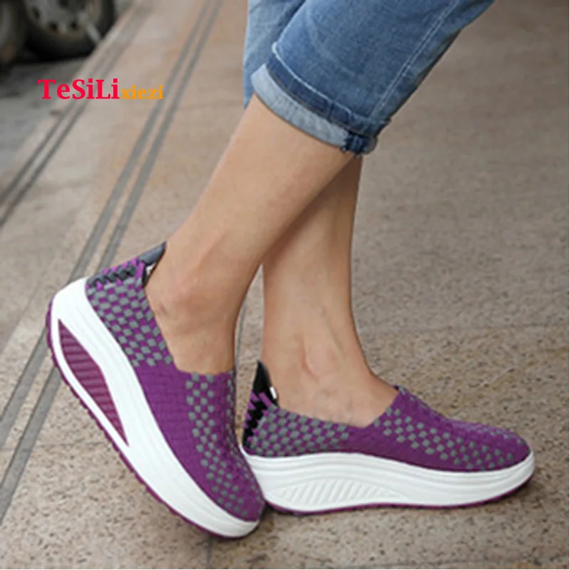 

Fashion Shoes Woman Elegant Female Platform Wedge Shoes Heels Slip-On Ladies Casual Sport Shoes Chaussures Femme New 2019