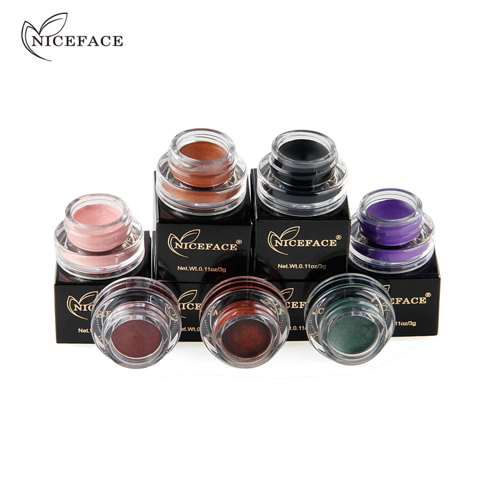 

15PCS/lot NICEFACE Shining Eyeshadow Cream Waterproof Long-Lasting Eye Liner Gel Illuminating Eye Shadow Glow Pigment Cosmetic