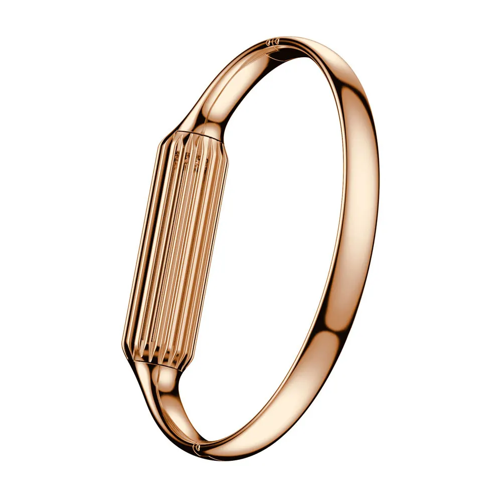 Модный аксессуар, настоящий ремешок для часов из нержавеющей стали, роскошный умный браслет на запястье, Браслет для Fitbit Flex 2 Mater, ремешок для часов - Цвет: Rose gold
