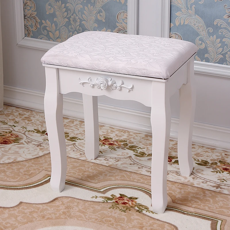 Wood Dressing Table Stool Makeup Bench Pad Cushioned Chair Piano Seat Bedroom Coffee Table Sofa Bench Shoe Bench Dining Chair