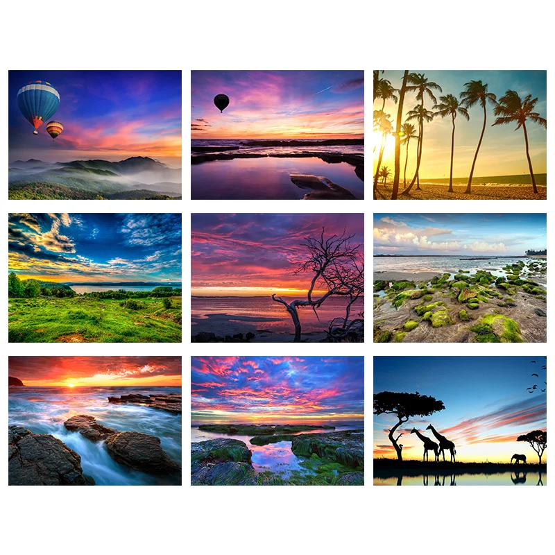 

Framed Diamond Embroidery Scenery 5D Diamond Painting Full Drill Autumn Great View Pictures Of Rhinestones Wall Decoration Gift