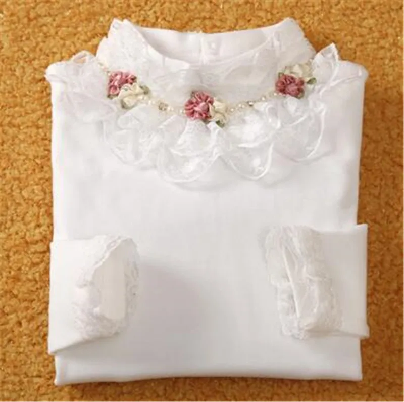 School Girl Blouse Shirts For Girls Kids Clothing For Teenagers Soild Korean Backing Shirt With Flowers kids shirts
