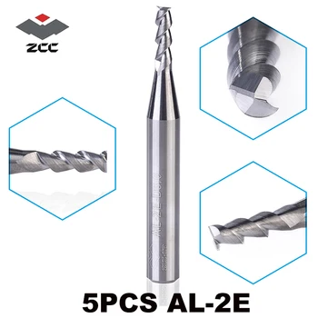 

5pcs/lot AL-2E-D1.0-D6.0 ZCC.CT solid Carbide 2 flute flattened End mills straight shank milling cutter for aluminium machining