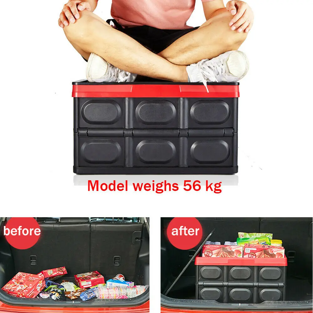 

30L Foldable Car MultifunctionTrunk Storage Boxes Large Capacity Outdoor Food Drinking Box Home Clothes Organizer Camping Helper