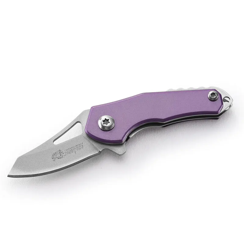 Складной карманный Ножи 440 Нержавеющая сталь G10 черная ручка тактический нож наружный кемпинг ручной инструмент охотничий Кредитная карта Нож - Цвет: Лиловый