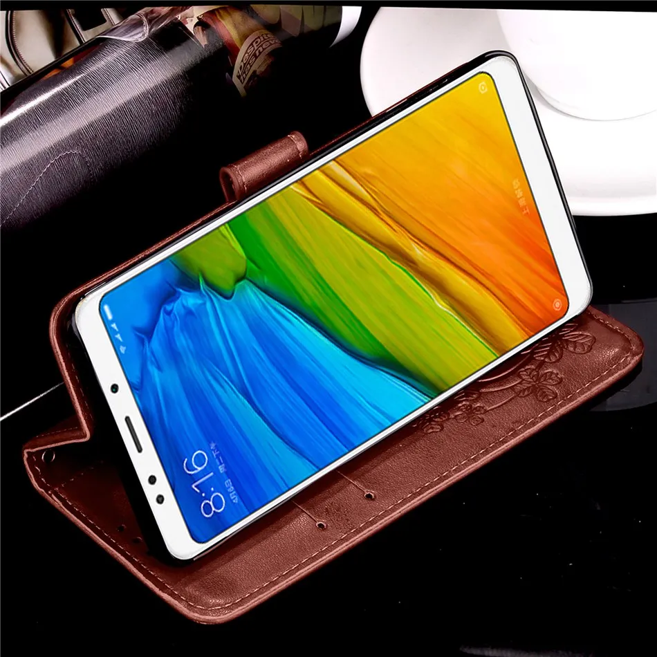 Đối với Xiaomi Redmi 5 Cộng Với Trường Hợp Lật Wallet PU Leather Case Cho Xiaomi Redmi 5 Bìa Chất Lượng Cao Book Đứng Khe Cắm Thẻ Điện Thoại Trường Hợp phone cases for xiaomi