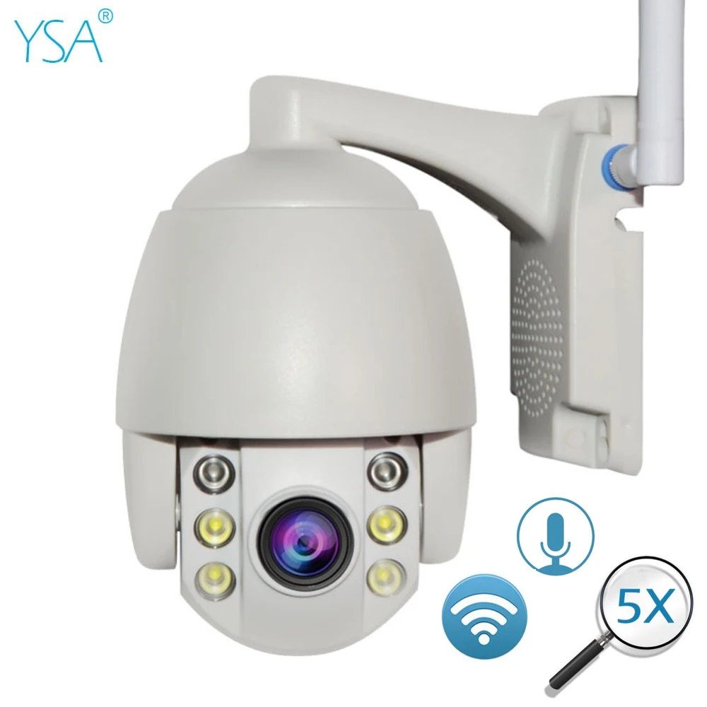2MP 1080 P Скорость купол Wifi IP Камера открытый 5X PTZ Беспроводной Мини безопасности