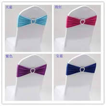 Экспресс бесплатно 100 шт. лайкра спандекс стул полоса с пряжкой в форме сердца для свадебных чехлов для стульев-популярные пояса для стульев CR-901