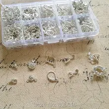 Серебристые застежки и крючки) 670 шт./компл. Смешанные 10 стилей посеребренные ювелирные крючки ювелирные изделия с застежками аксессуары