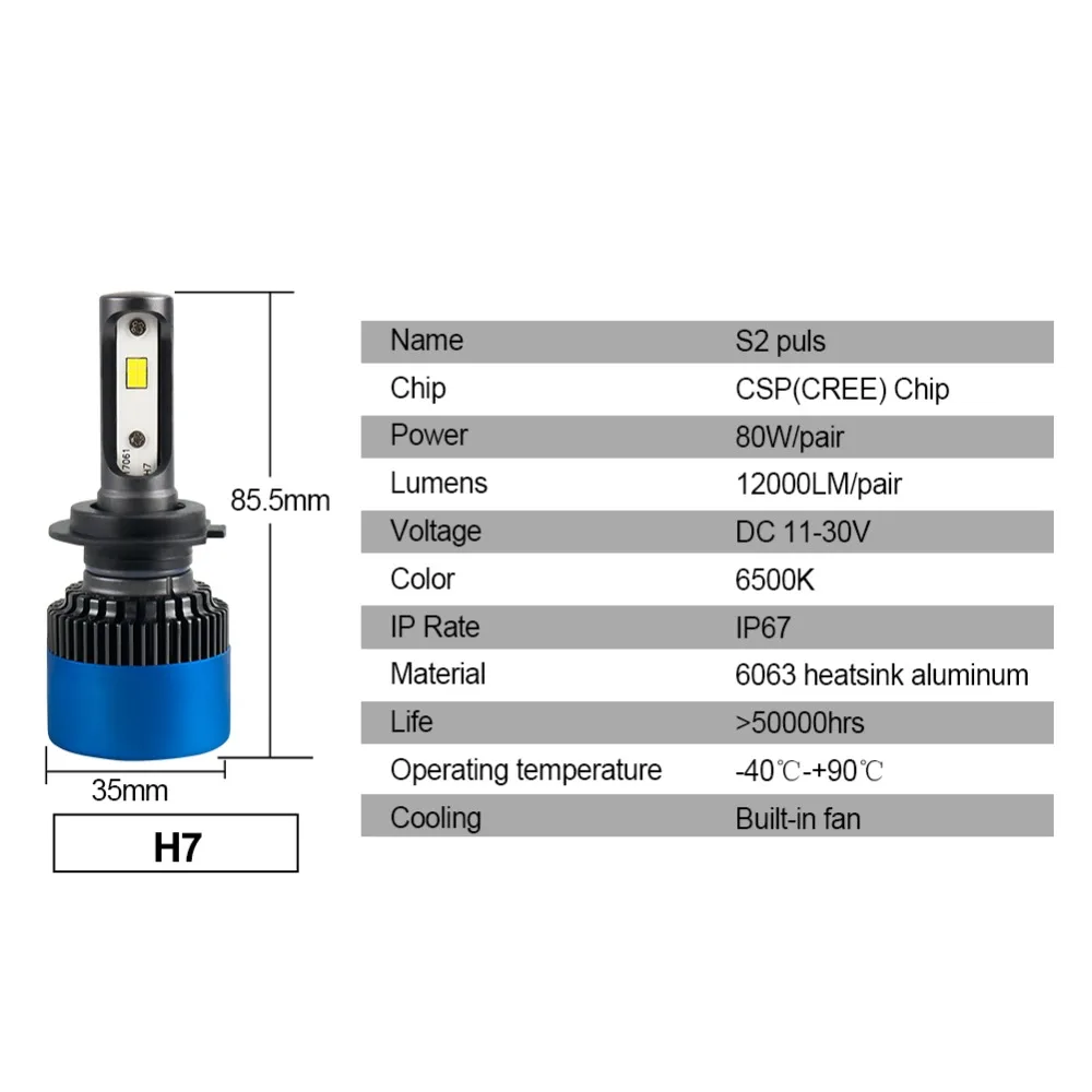 Aceersun H4 светодиодный H7 автомобильные лампы для передних фар H11 9005 9006 HB4 H1 H3 HB3