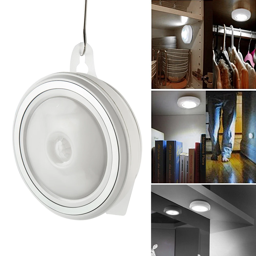 Wireless Battery Powered PIR Motion Sensor LED Night Light Lamp Wall