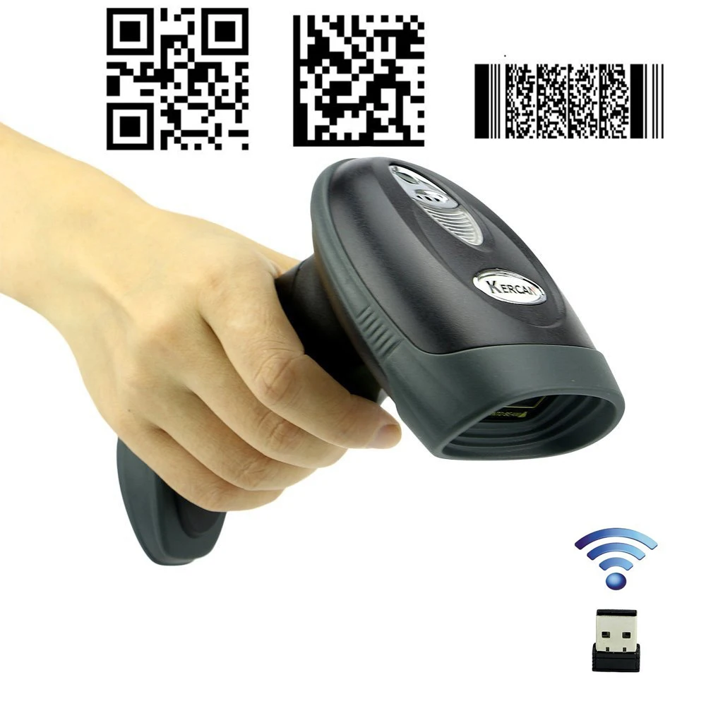 Беспроводной USB считыватель штрих кодов Kercan 2D QR PDF417 Data Matrix (2 4G беспроводной/Bluetooth +