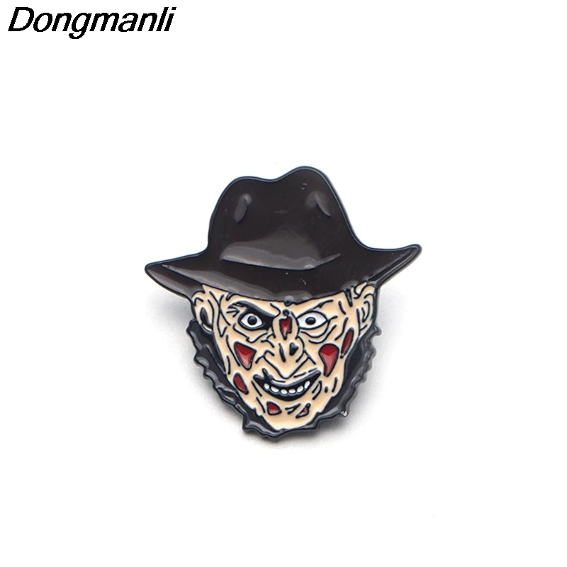 P3207 Dongmanli Freddy Krueger металлические эмалированные булавки и броши для женщин и мужчин нагрудные булавки рюкзак сумки значок подарки