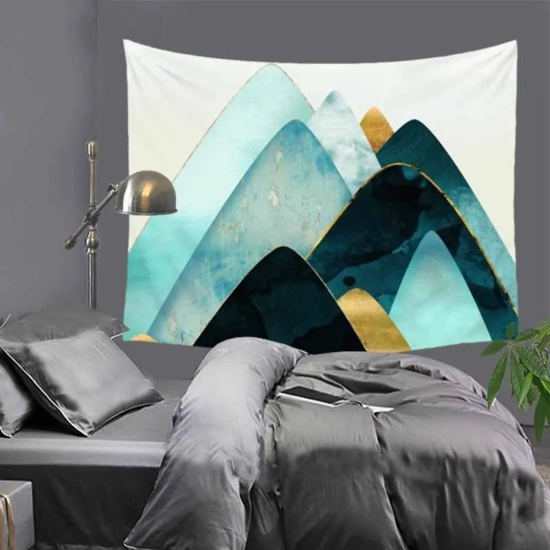 

New Water color patterns mountains print Indian tapestry hippie mandala wall hanging Bohemian bedspread dorm decor carpets LZC36