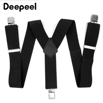 

Deepeel 1pc 5X120cm High-grade Black Polyester Elastic Force Suspenders 3 Clip Y Type Men's Suspenders Business Suit Decoration