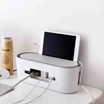 

New White Multi-purpose Storage Box & Holder For Power Line, Plug, Charger 2019