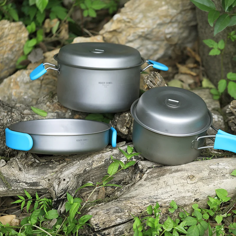 Rover camello Cookset acampar al aire libre senderismo mochila Picnic utensilios de cocina 3 piezas olla Pan Ta8501