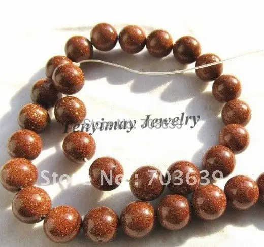 

Wholesale 5 Strands Gold Sand Stone Loose Beads Free Shipping, 16"/Strand 14mm High Quality Jewelry DIY Beads, Jewelry Accessory