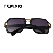 Feirdio Novedad Femme Masculinos Marco de Resina Gafas de Sol Recubrimiento gafas de Sol Retro Blanco Oval Espejos Reflectantes Gafas de Sol de Pesca