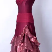 Экзотический танцевальный зал для современных танцев складной воротник Холтер платье W14077 современный мульти лист