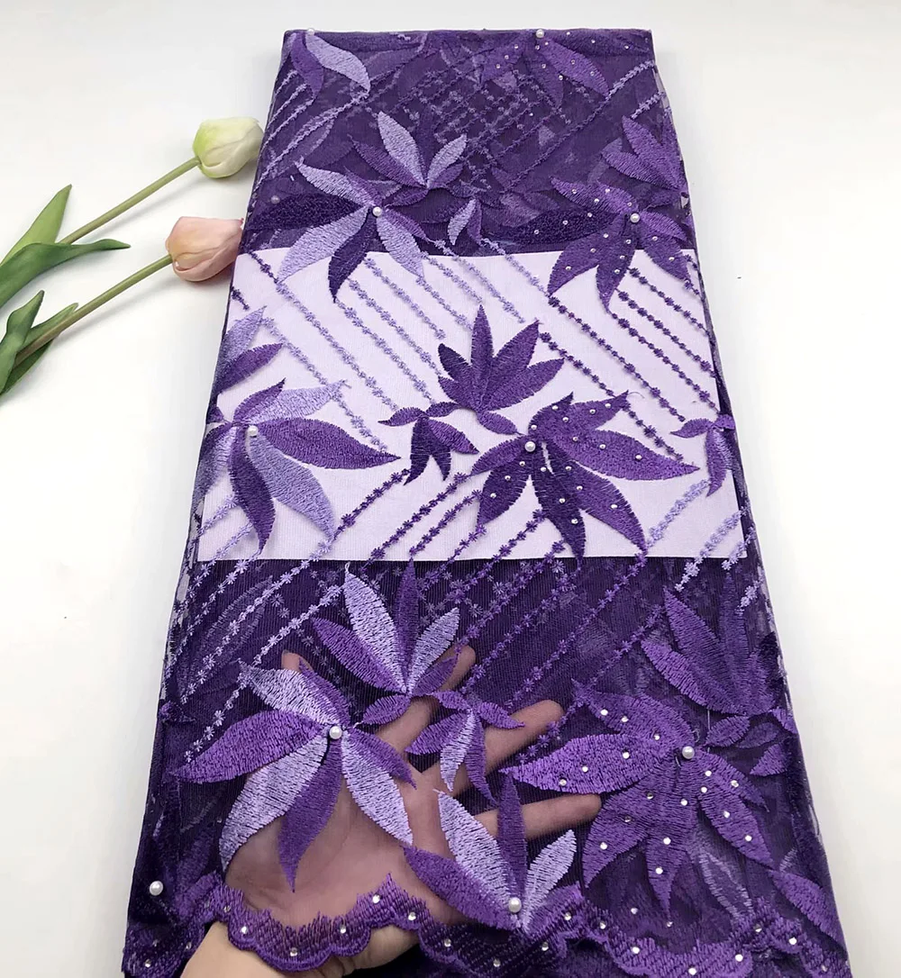 

High Quality African Lace Fabrics Nigerian Net Lace fabric 2019 Yellow French African Tulle Lace Fabric for Wedding Dress