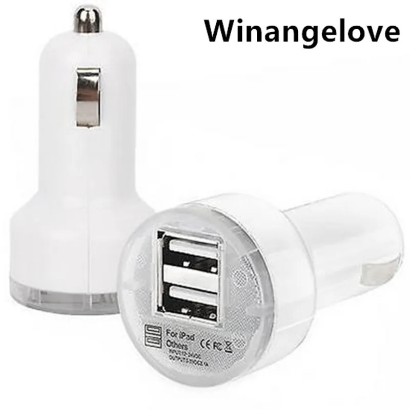 Winangelove 100 шт. 2.1A на 2-портный Dual Порты и разъёмы автомобильное зарядное устройство для iphone на 2-портный Dual Порты и разъёмы USB для iphone 4 5 6 для ipod MP3 двойной usb кабель для зарядки