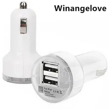 Winangelove 100 шт. 2.1A на 2-портный Dual Порты и разъёмы автомобильное зарядное устройство для iphone на 2-портный Dual Порты и разъёмы USB для iphone 4 5 6 для ipod MP3 двойной usb кабель для зарядки