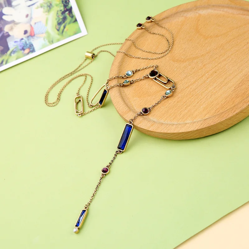 

Bulk Price Vintage Gold Color Geometric Resin Long Pendant Necklace For Women&Girls Fashion Jewelry
