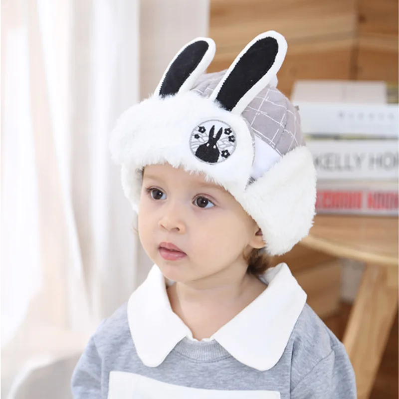 

Cute Cartoon Bomber Hats for Girl Boy Winter Hats Cap with Soft Cotton Snow Cap Fur Earflaps Russian Hats