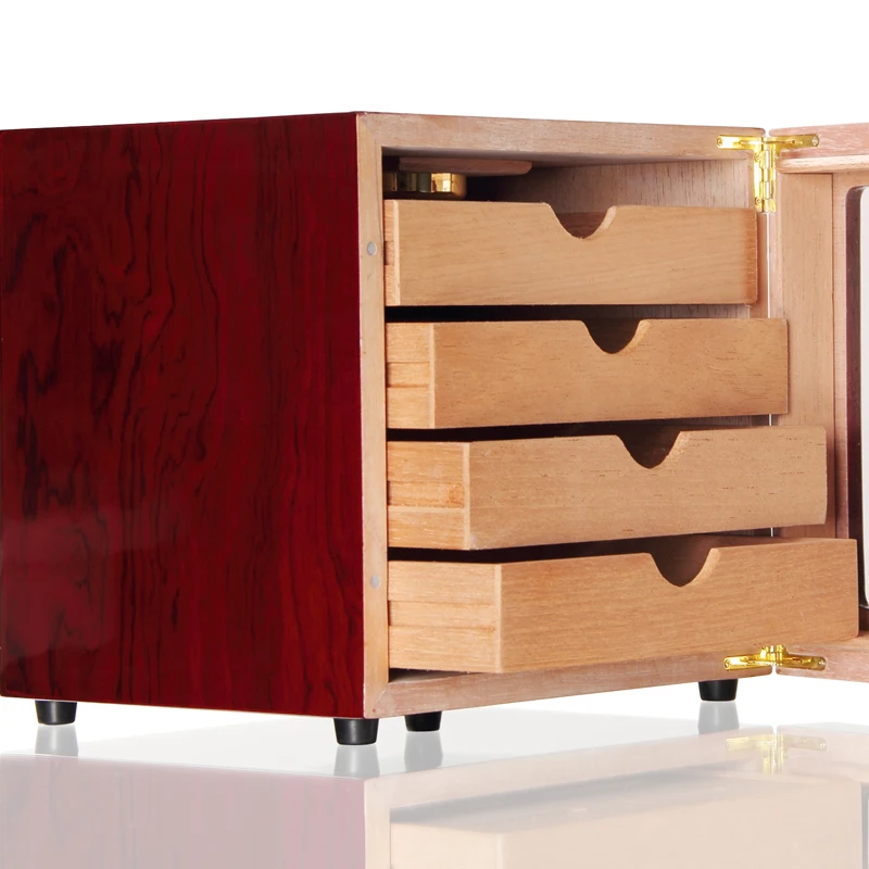 LUXFO 4 Layers Cigar Humidor Box cedar Wood Lined Hygrometer Humidifier Smoking Cigar Accessories Gifts LUXFO 4 Layers Cigar Humidor Box cedar Wood Lined Hygrometer Humidifier Smoking Cigar Accessories Gifts