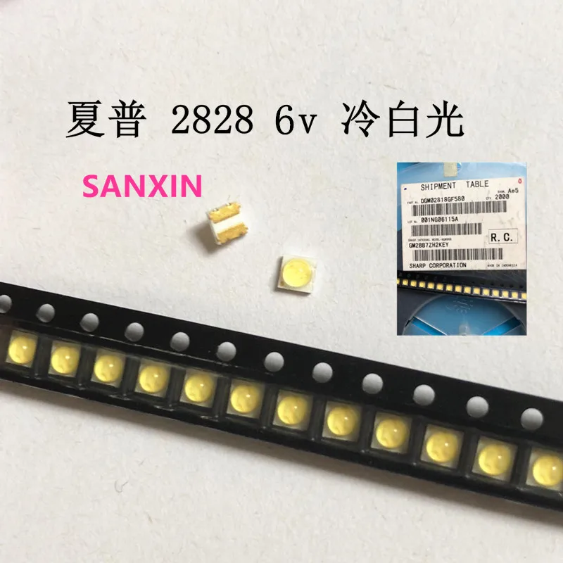 50 шт. светодиодные подсветки для телевизора 0 8 Вт 6 в 2828|light beads|pcsled tv 6v |