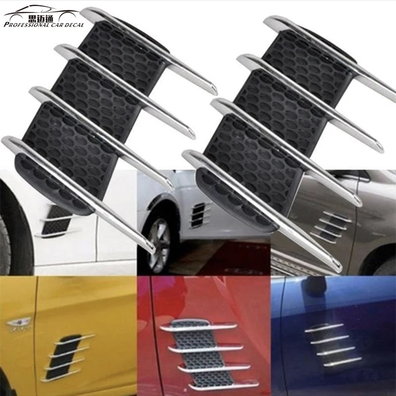auto decals car air intake flow vent fender decorative hood side air net door stickers car