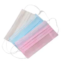 Шт. 10 шт. унисекс одноразовые 3 слоя нетканый материал пылезащитный половина лицевая маска Хирургический медицинский ушной защитный чехол