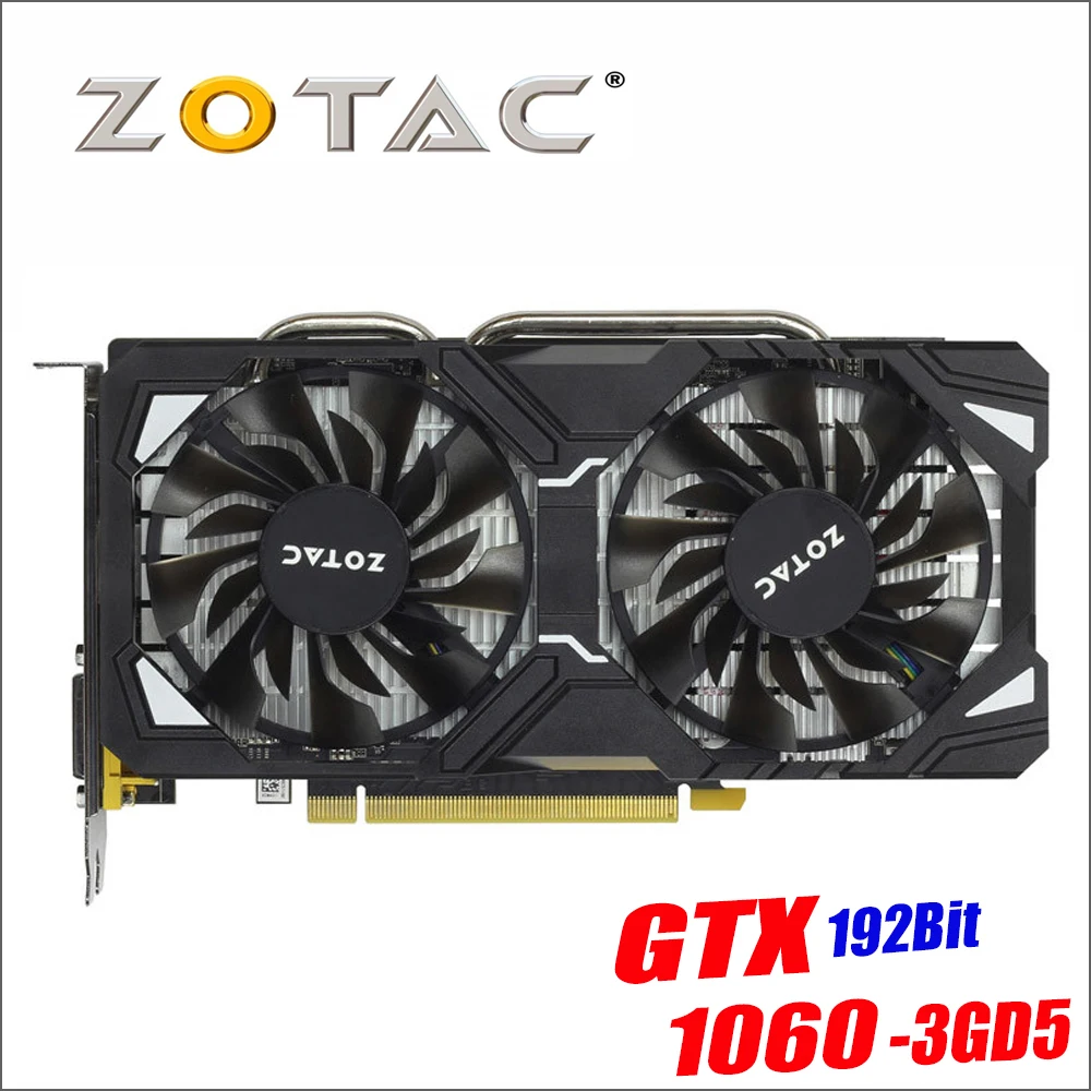 Оригинальная видеокарта ZOTAC GPU GTX 1060 3 ГБ 192Bit GDDR5, видеокарта для nVIDIA GeForce GTX1060 3GD5