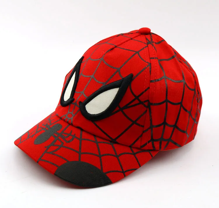 Модная новая детская Регулируемая бейсбольная кепка «Человек-паук», девочки-мальчики сетчатая шапка, Детская шляпа от солнца, Кепка в стиле хип-хоп - Цвет: Красный