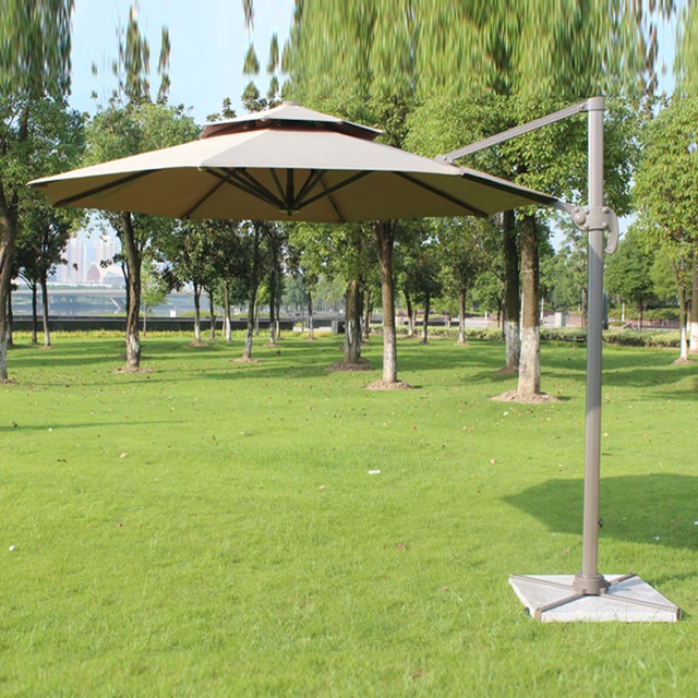 Dia 3 Meter Aluminum Outdoor Sun Umbrella Parasol Patio Cover Dia 3 Meter Aluminum Outdoor Sun Umbrella Parasol Patio Cover Furniture Shade 360 Degrees Rotation No Stone Base