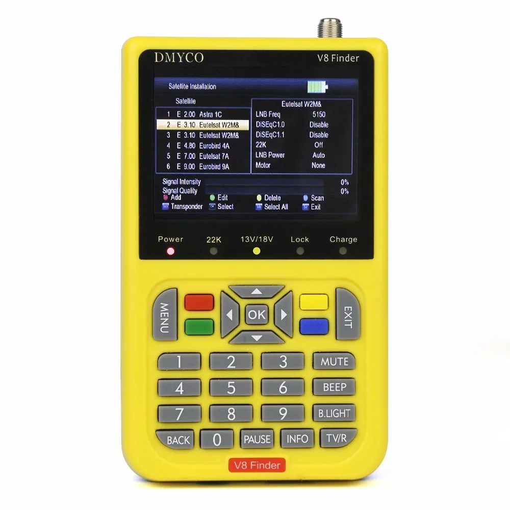 DMYCO v8 finder цифровой искатель 3,5 дюймов lcd цифровой спутниковый искатель DVB-S2 MPEG-4 спутниковый искатель satlink ws-6933 России