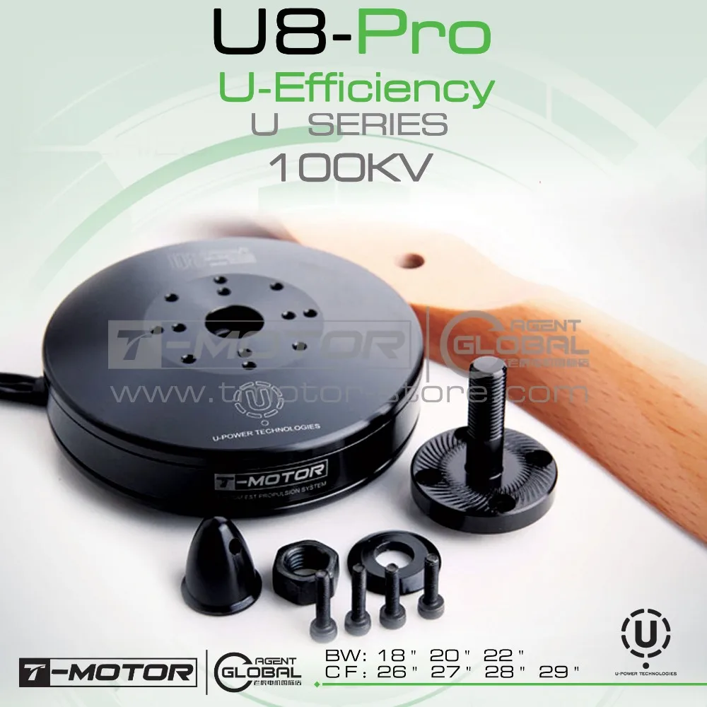  T-MOTOR professional Efficiency U-POWER MOTOR U8 pro KV100 for UAV/Multirotor  for rc plane professional drones;Brushless Motor 