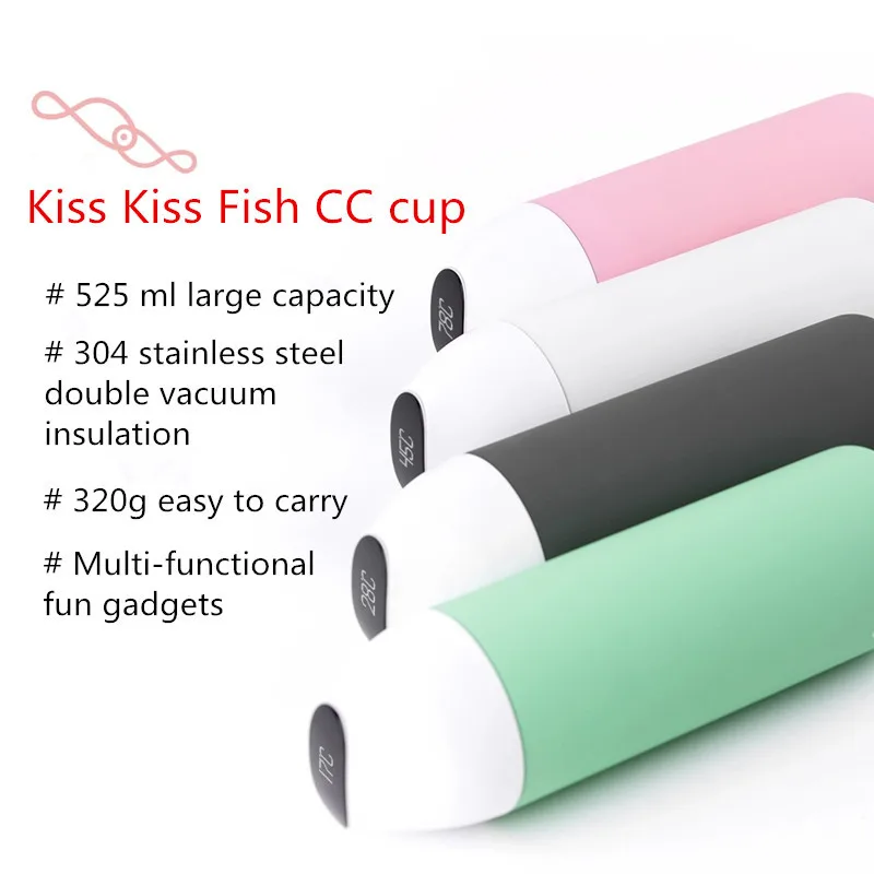 Original Xiaomi mijia kiss kiss fish smart Vacuum insulation bottle with 3 filter OLED Temperature