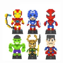 1 шт. маленькая частица DIY Marvel The Avengers экшн-фильм куклы алмазные развивающий конструктор модели строительные блоки игрушки для детей