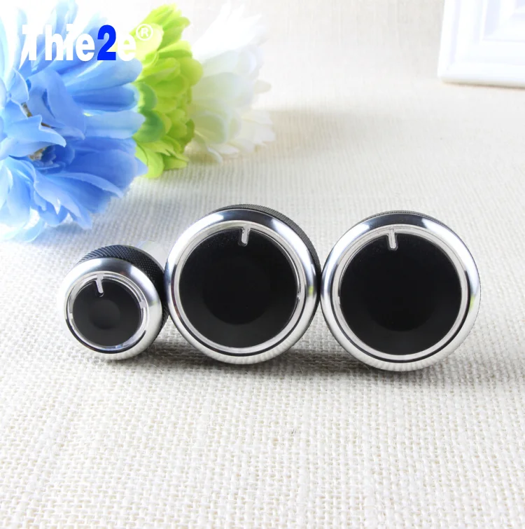 

Car styling Aluminum alloy air conditioning knob AC Knob for volkswagen VW GOLF 4 passat B5 Bora 3pcs/set