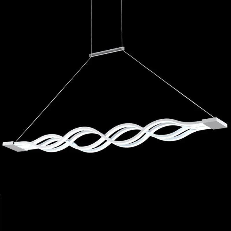New 36W LED Rope Lamp Modern Pendant Lights Living Room Kitchen Restaurant Decor White Wave Acrylic Home Lighting 110-220V new rope lamp modern country pendant light restaurant kitchen dining room black iron flaxen fabric lampshade decor e14 110 240v