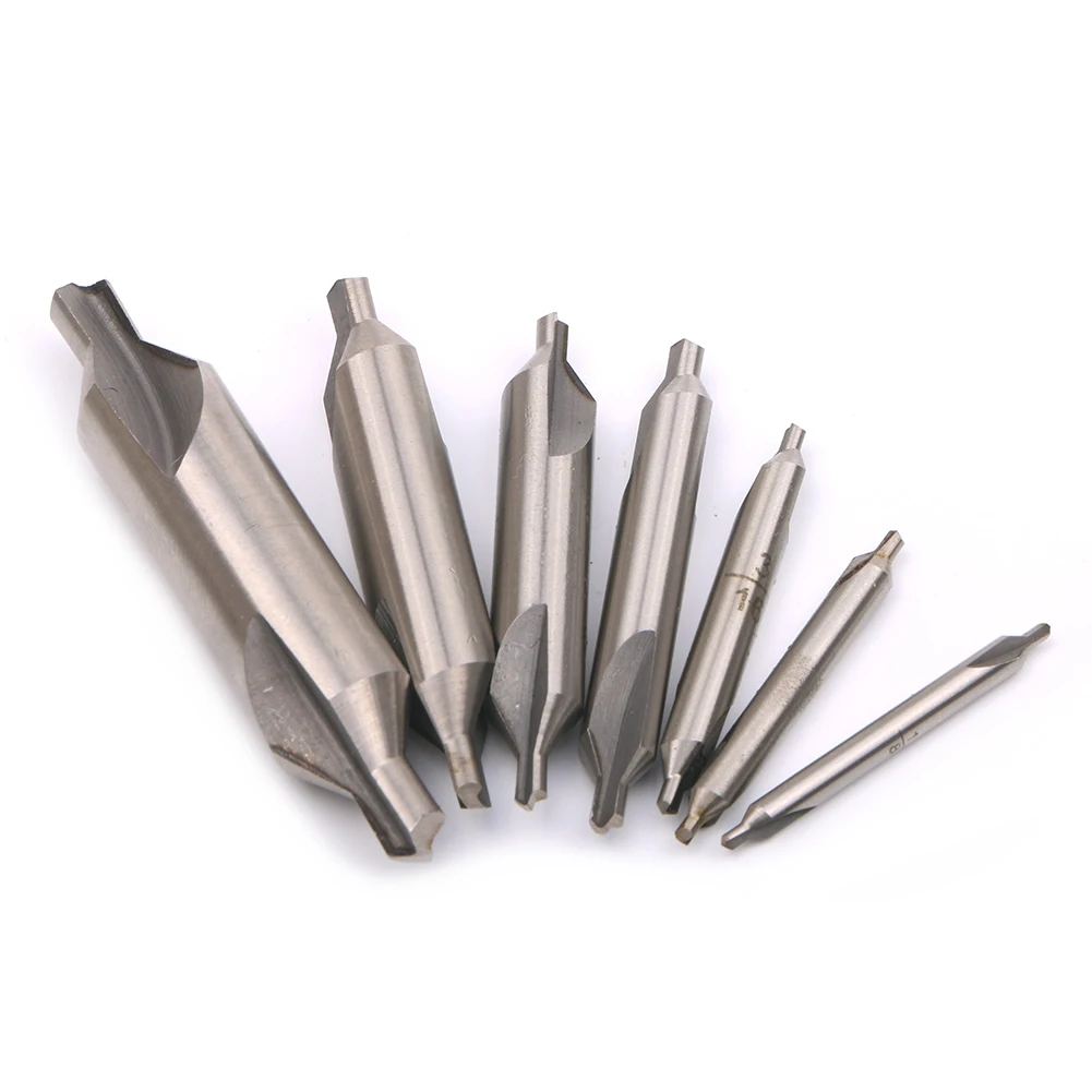 7pcs A Type HSS Combined Center Drill Double End 60 Degree Angle