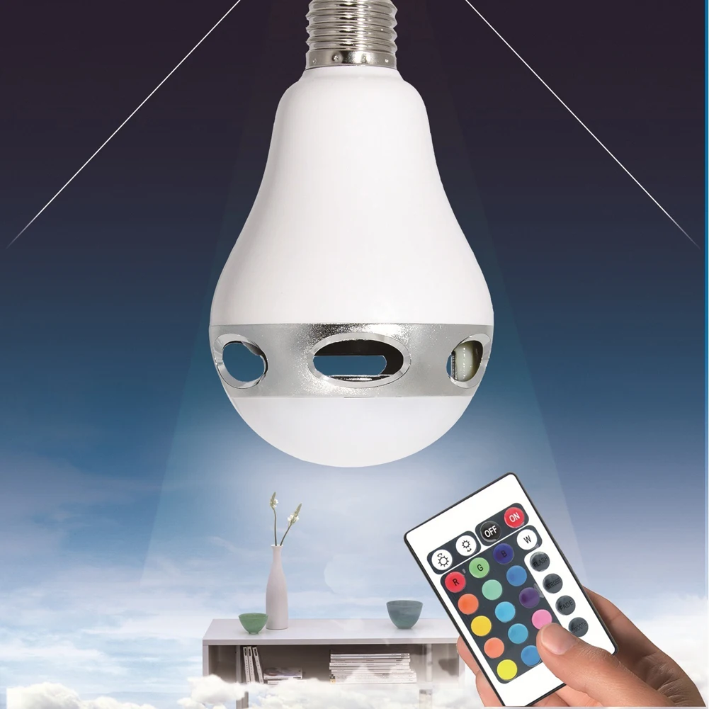 E27 13W Bluetooth Remote Control Wireless LED Light Bulb Music Play Speaker Changeable Color Party Atmosphere Light Lamp