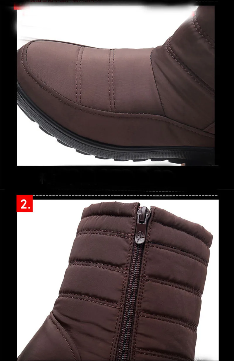 BEYARNE/Водонепроницаемые гибкие женские сапоги размера плюс; высококачественные теплые зимние сапоги с мехом внутри; женская зимняя обувь; calzado mujer