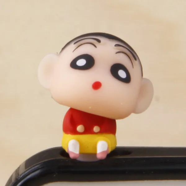

Action Figure random Crayon Shin-chan Dust plug 2.5cm PVC 3.5mm Universal mobile cute doll ornaments decoration Model anime